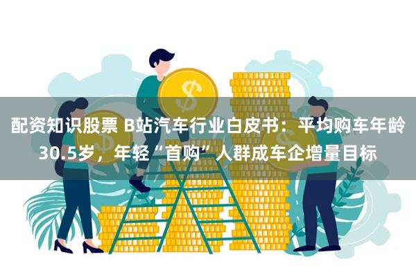 配资知识股票 B站汽车行业白皮书：平均购车年龄30.5岁，年轻“首购”人群成车企增量目标