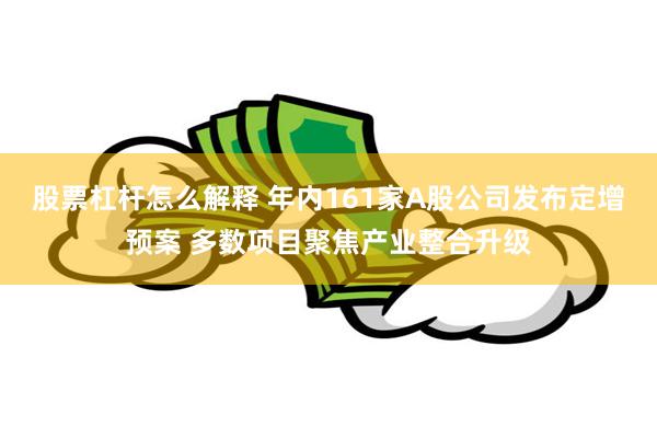 股票杠杆怎么解释 年内161家A股公司发布定增预案 多数项目聚焦产业整合升级