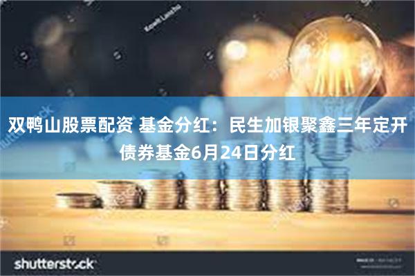 双鸭山股票配资 基金分红：民生加银聚鑫三年定开债券基金6月24日分红